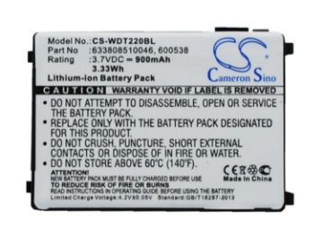 Battery Replacement Wasp 4006-0319 600538 633808510046 for RS-232 WDT2200 - 1