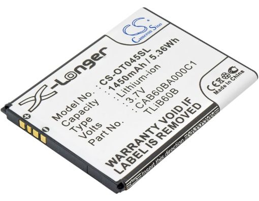 Alcatel CAB60B0001C1 Battery Replacement TLiB60B for ADR3045 Shockwave - 1