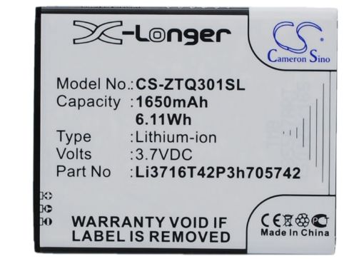 Picture of Battery Replacement A+World Li3716T42P3h705742 for CG503
