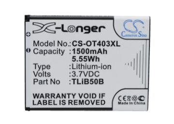 Alcatel CAB60B0000C2 CAB60B0001C2 TLiB50B Battery Replacement for One Touch S Pop Dual - 1