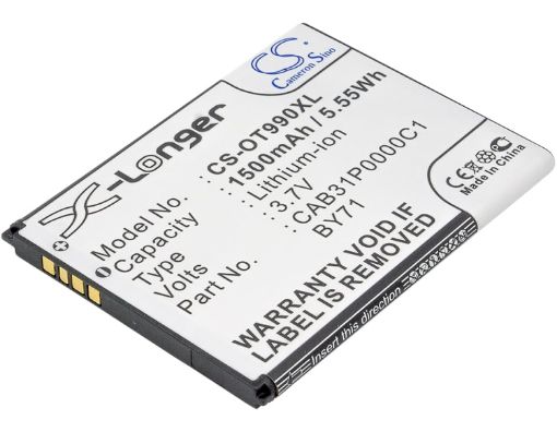 Alcatel BY71 CAB31P0000C1 CAB31P0001C1 TB-4T0058200 Battery Replacement for One Touc POP C1 - 1