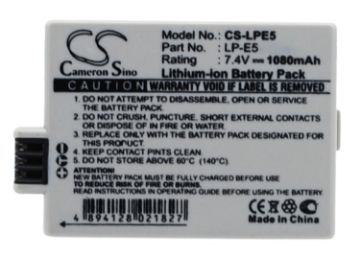 Canon LC-E5 LP-E5 Battery Replacement for EOS 1000D 450D - 1