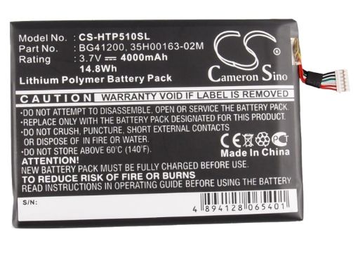 Picture of Battery Replacement Htc 35H00163-00M 35H00163-00P 35H00163-02M BG41200 for EVO View 4G Flyer
