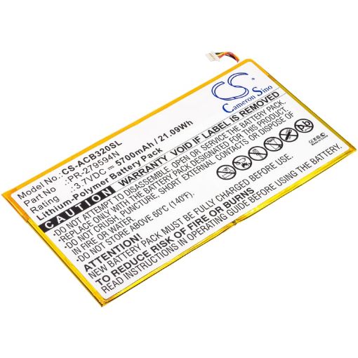 Battery Replacement Acer KT.0020H.002 PR-279594N for A3-A40 A3-A50 - 1
