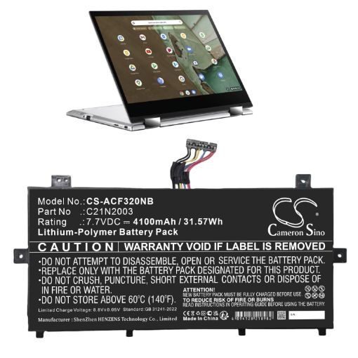 Asus C21N2003 Battery for Chromebook Flip CM3 C235VA Replacement - 1